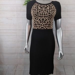 Worthington Animal Print Sweater Dress Color Block